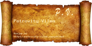 Petrovity Vilma névjegykártya
